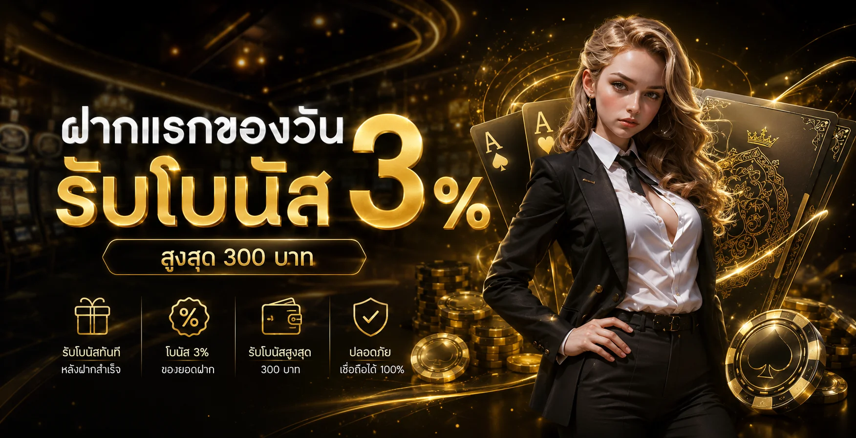 แบนเนอร์โปรโมชั่นสมาชิกใหม่ Liberty Fortune คาสิโนออนไลน์